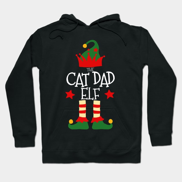 Cat Dad Elf Matching Family Group Christmas Party Pajamas Hoodie by uglygiftideas